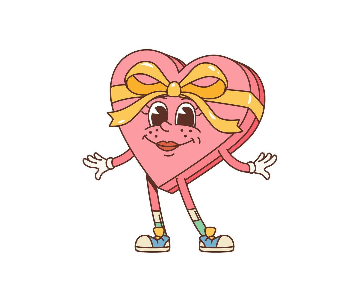 dibujos animados maravilloso enamorado corazón regalo personaje vector