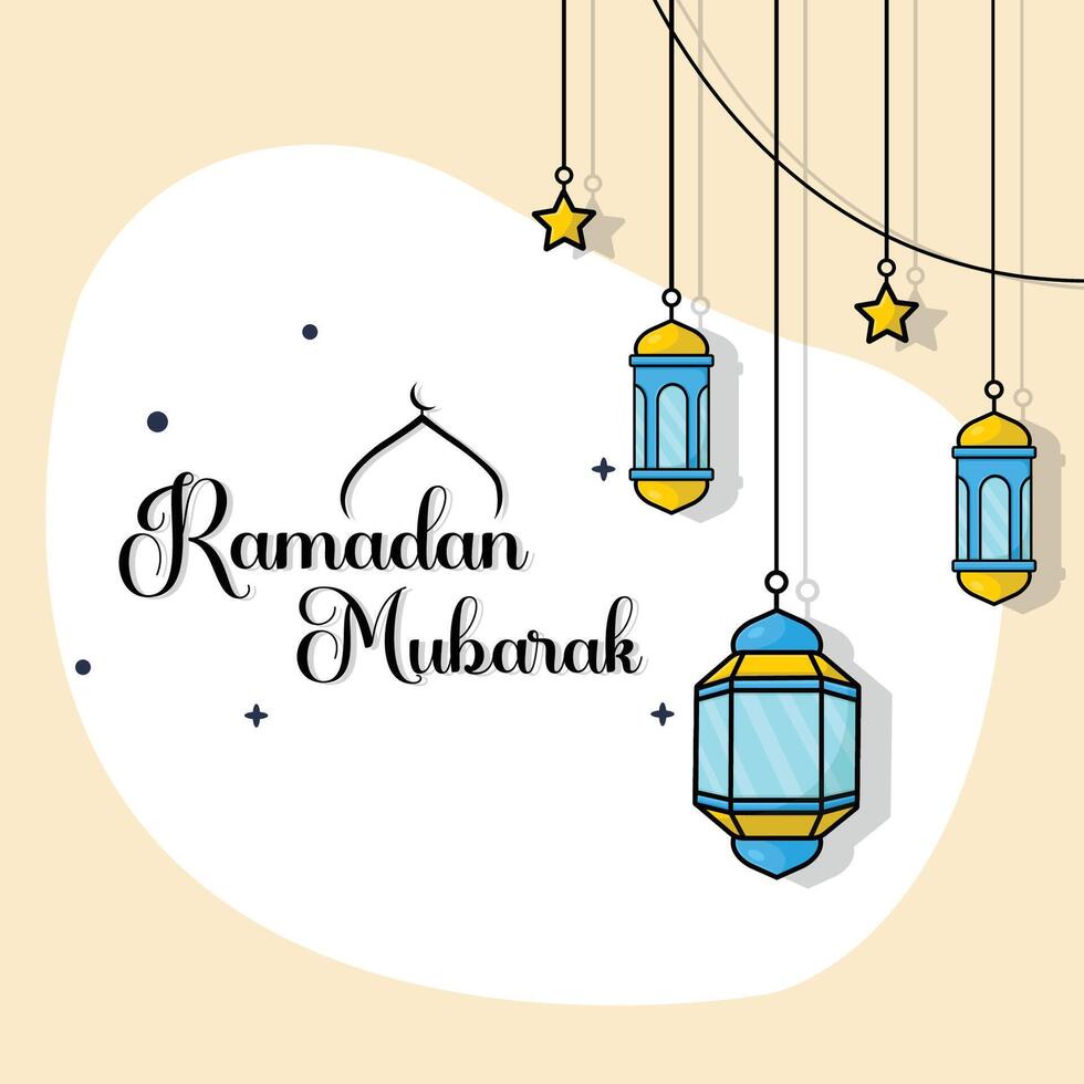 elegante islámico enviar diseño para Ramadán saludo vector