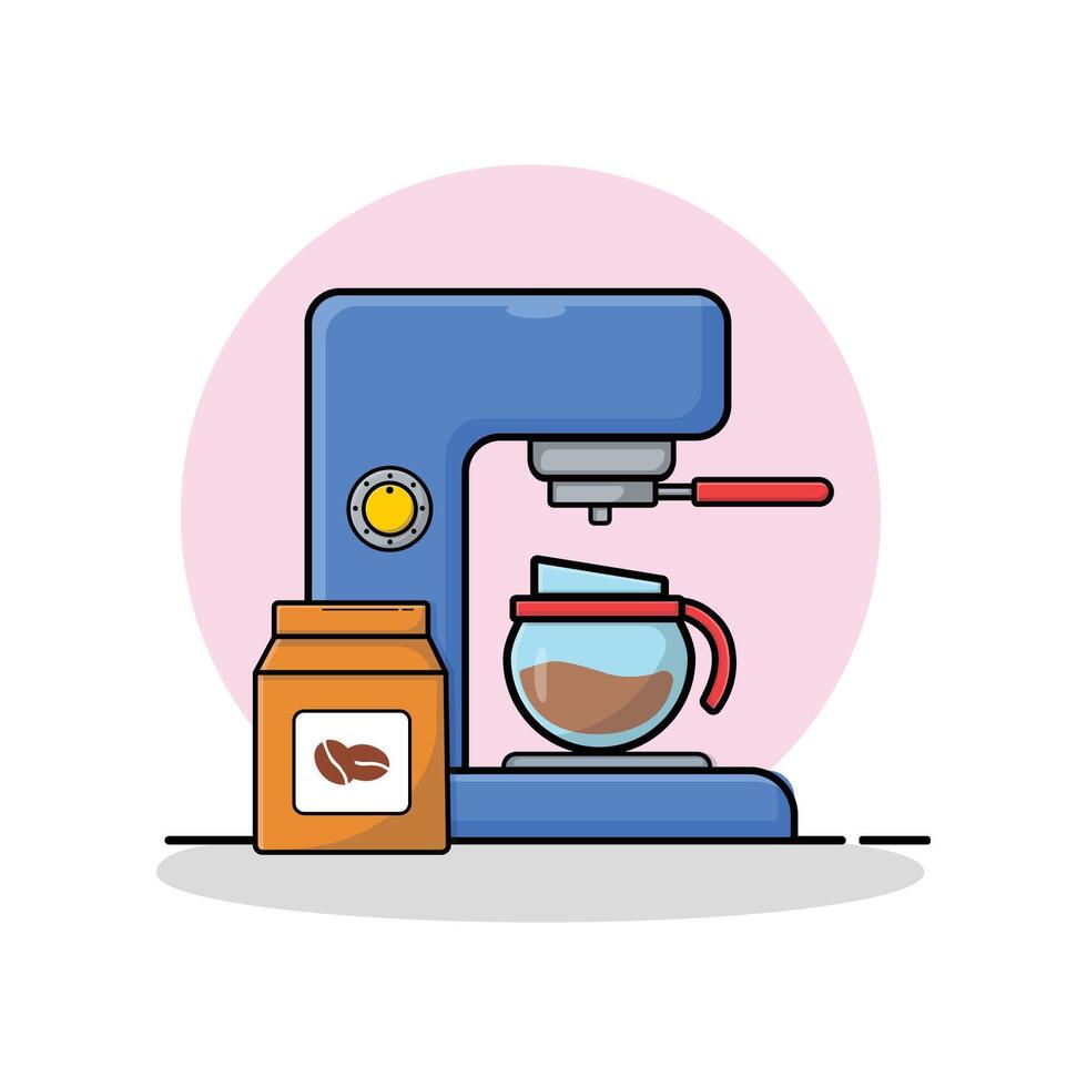 Coffee Grinder Machine Vector Illustration. Kitchen Equipment Concept