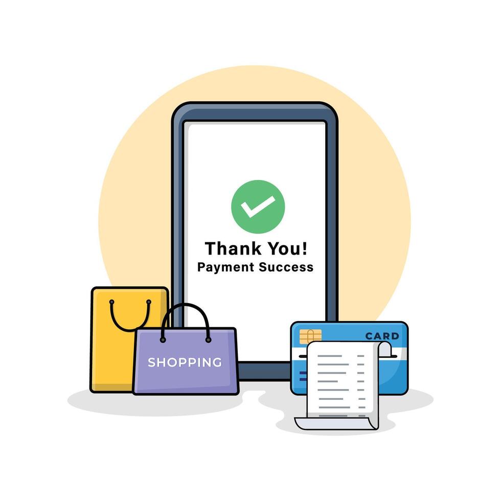 Successful Purchase by Card Concept Vector Illustration