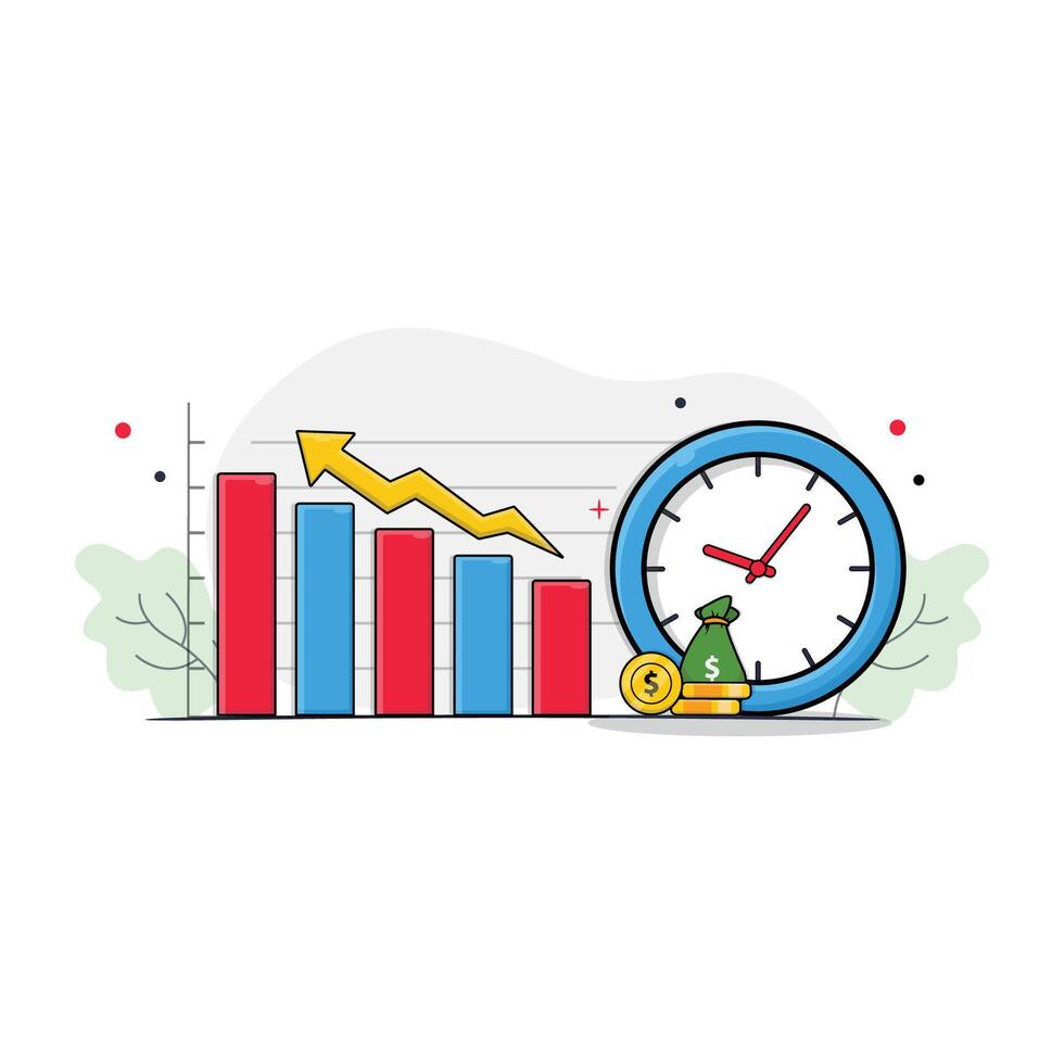 Year by Year Small Business to Be Successful Vector Illustration. Business Growth Concept