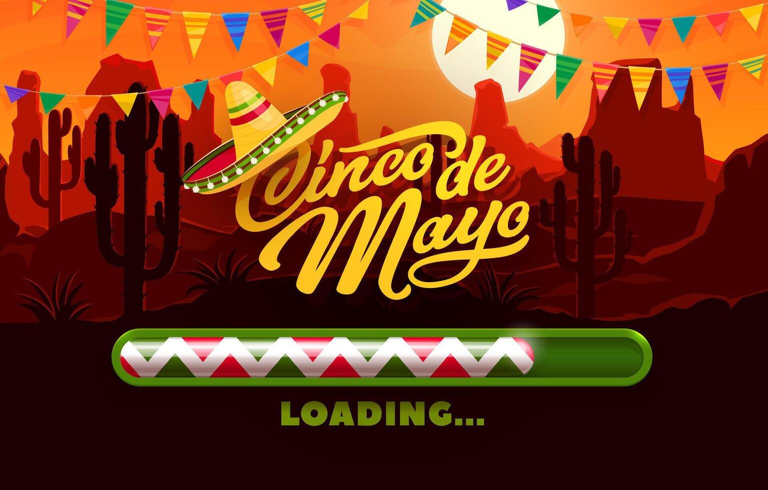 Cinco de Mayo mexican holiday loading banner vector