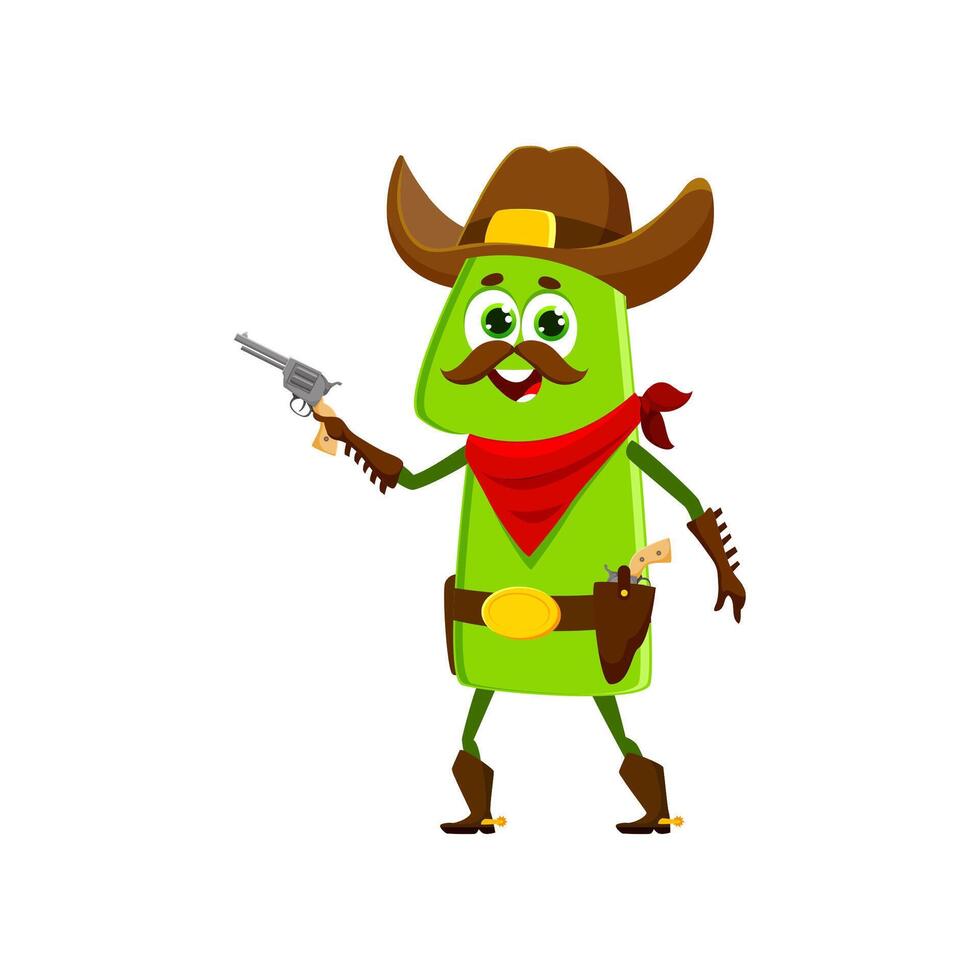Cartoon cowboy, sheriff and robber math number one vector