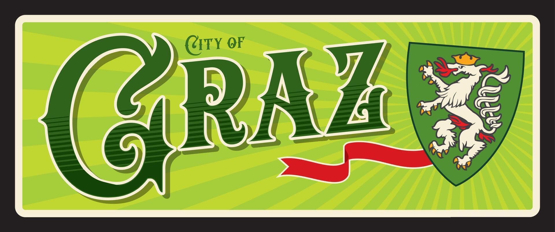 City of Graz Austrian city travel plate vector