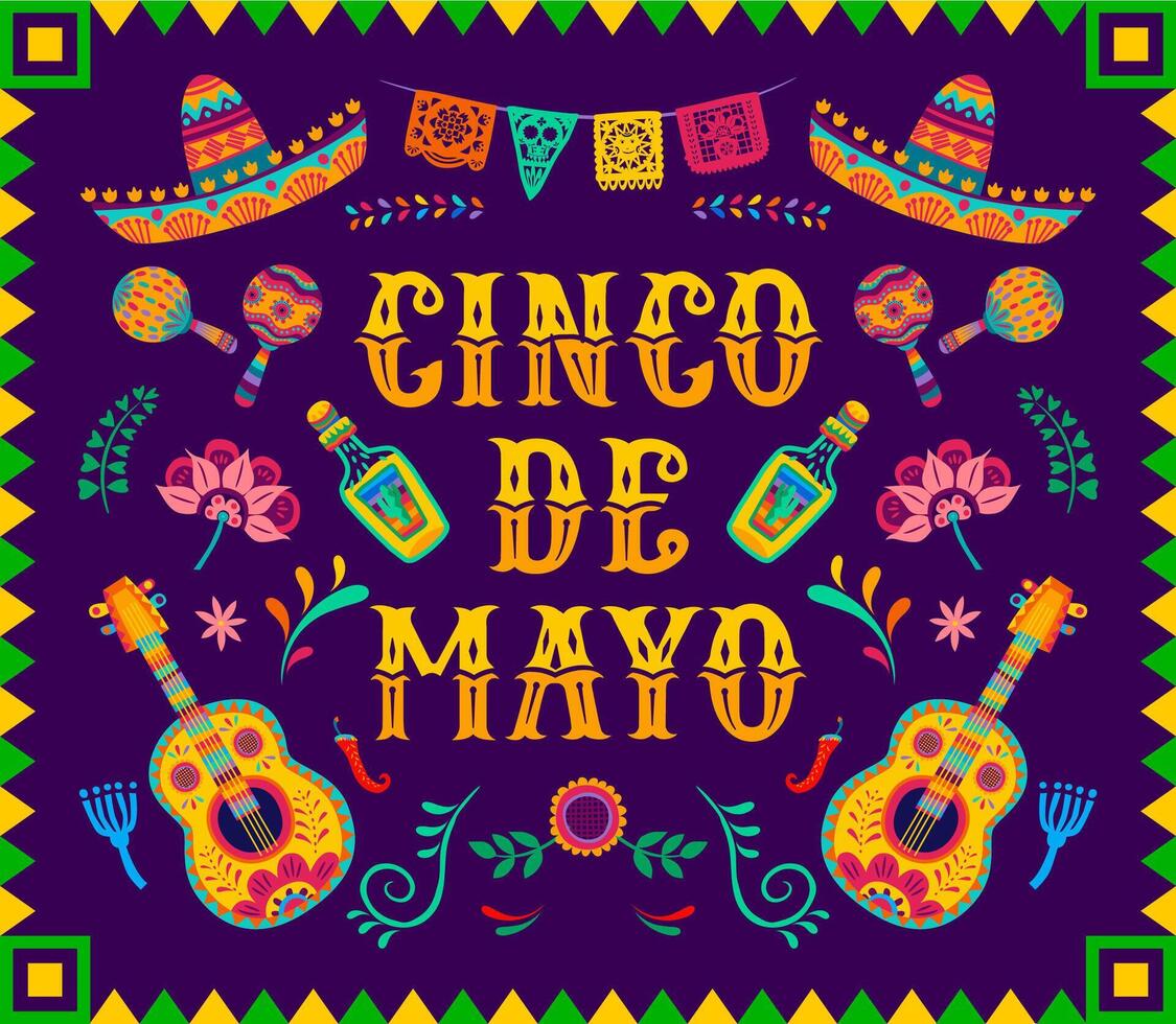 Cinco de mayo mexican holiday banner, background vector