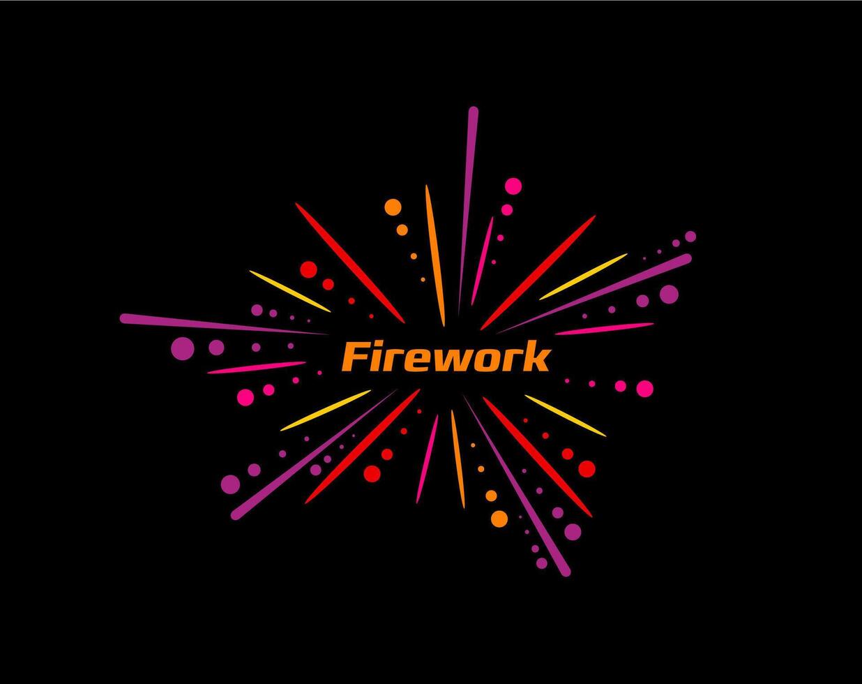Carnival firecracker firework icon, birthday event vector