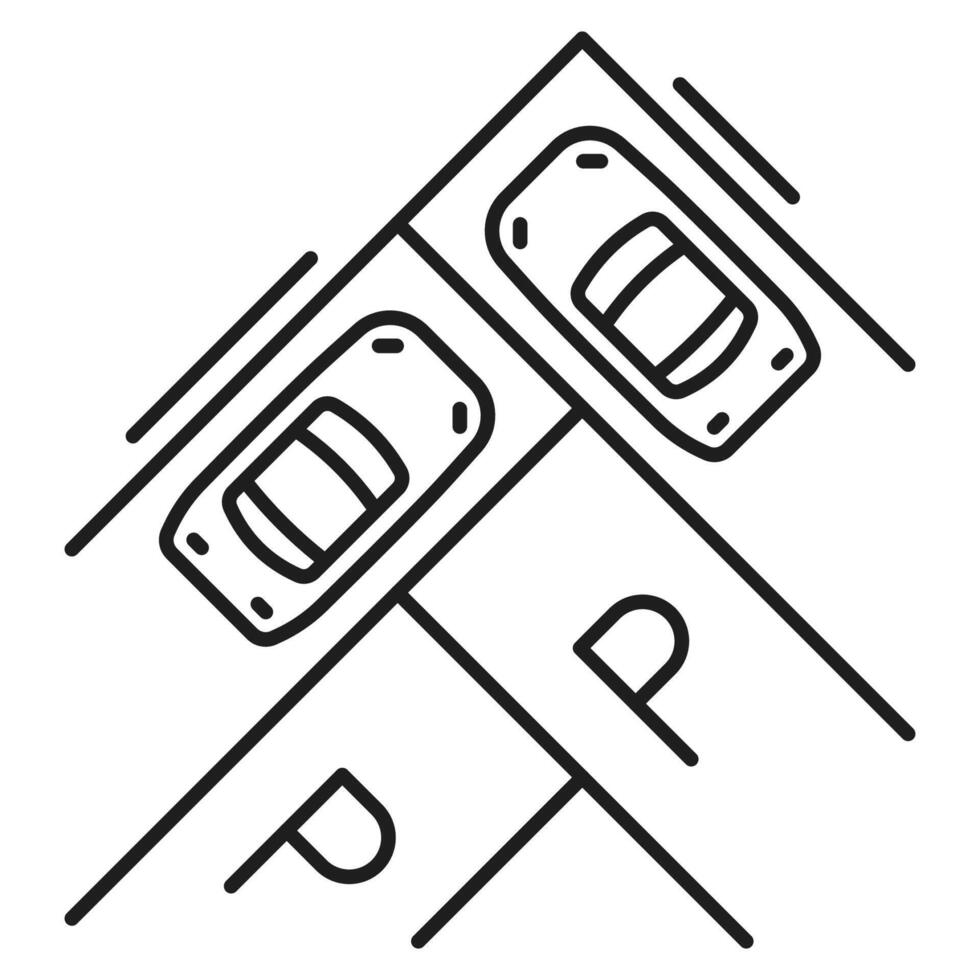 coche estacionamiento o garaje Servicio parque lote línea icono vector