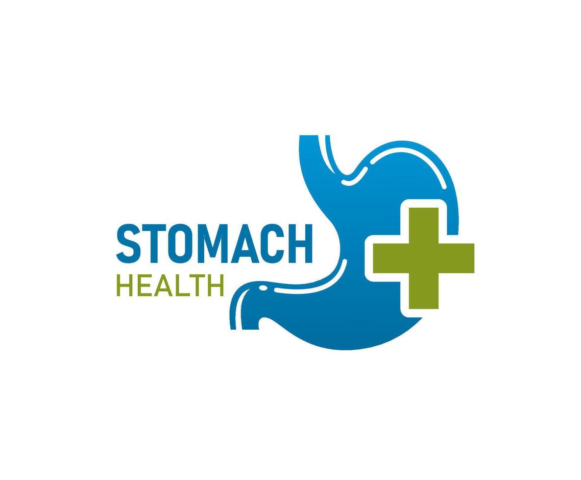 Stomach health icon, isolated vector clinic emblem