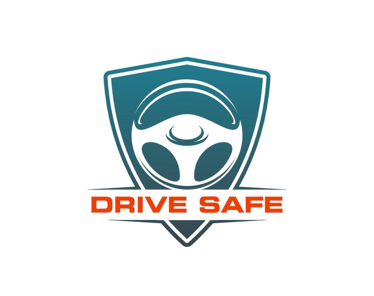 Safe drive icon, driving school symbol or emblem vector