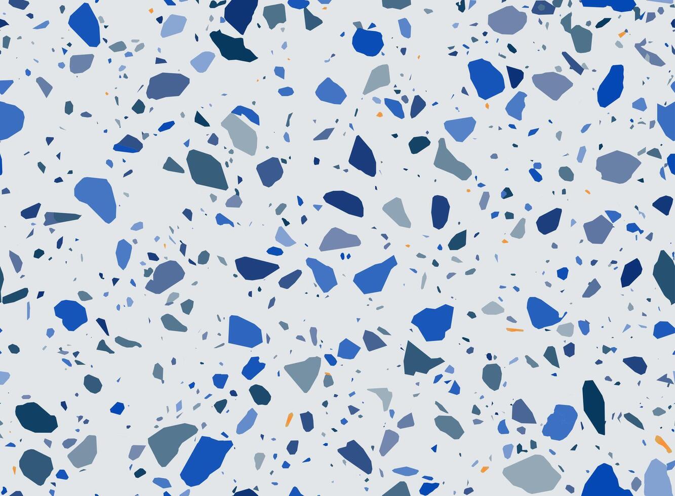 Terrazzo yellow, gray, blue ceramic tile pattern vector