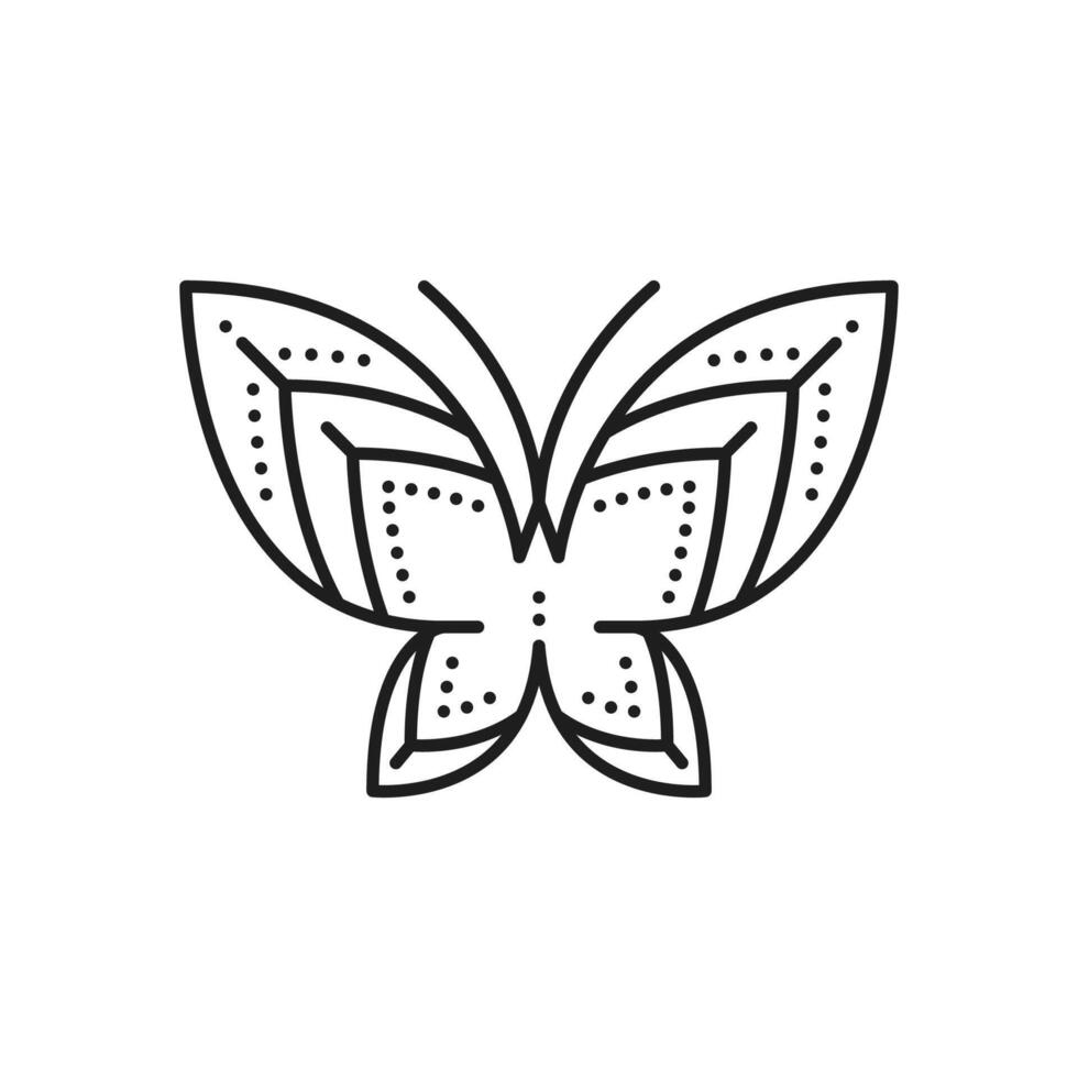 Butterfly, insect graphic outline icon vector