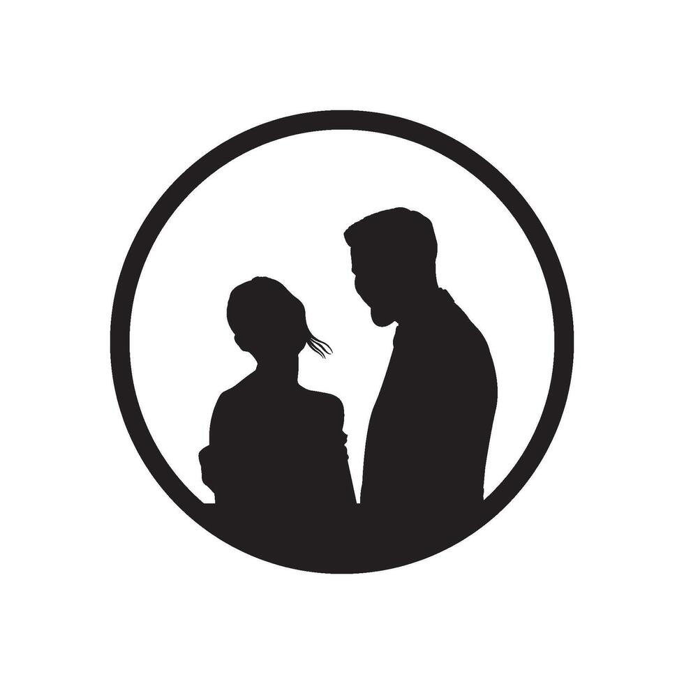 couple silhouette icon vector