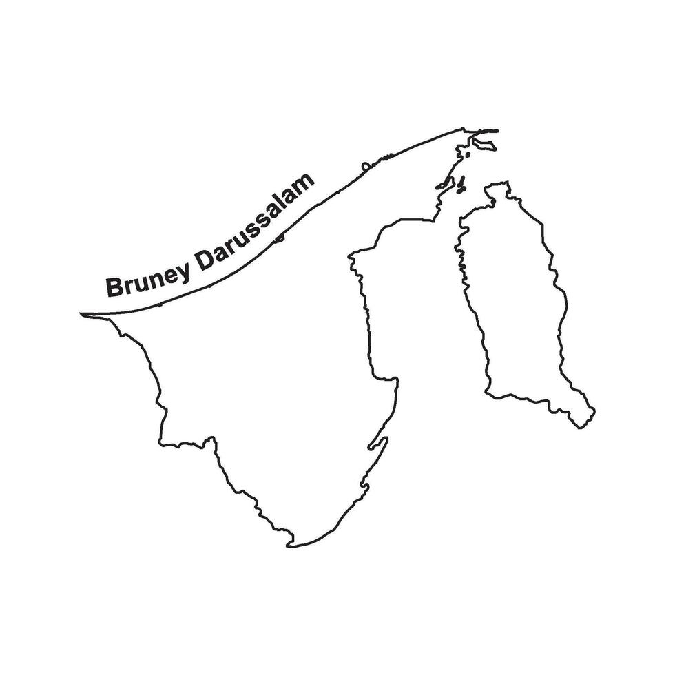Bruney Darussalam map icon vector