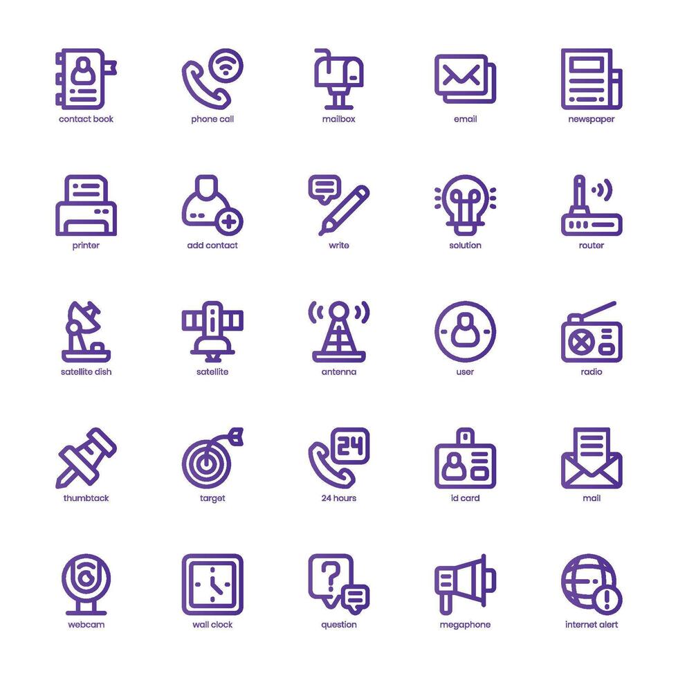 Content Communication icon pack for your website, mobile, presentation, and logo design. Content Communication icon basic line gradient design. Vector graphics illustration and editable stroke.