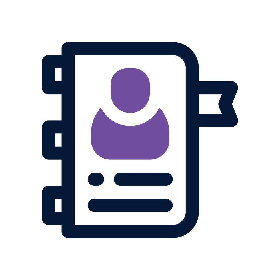 contact book icon. vector dual tone icon for your website, mobile, presentation, and logo design.