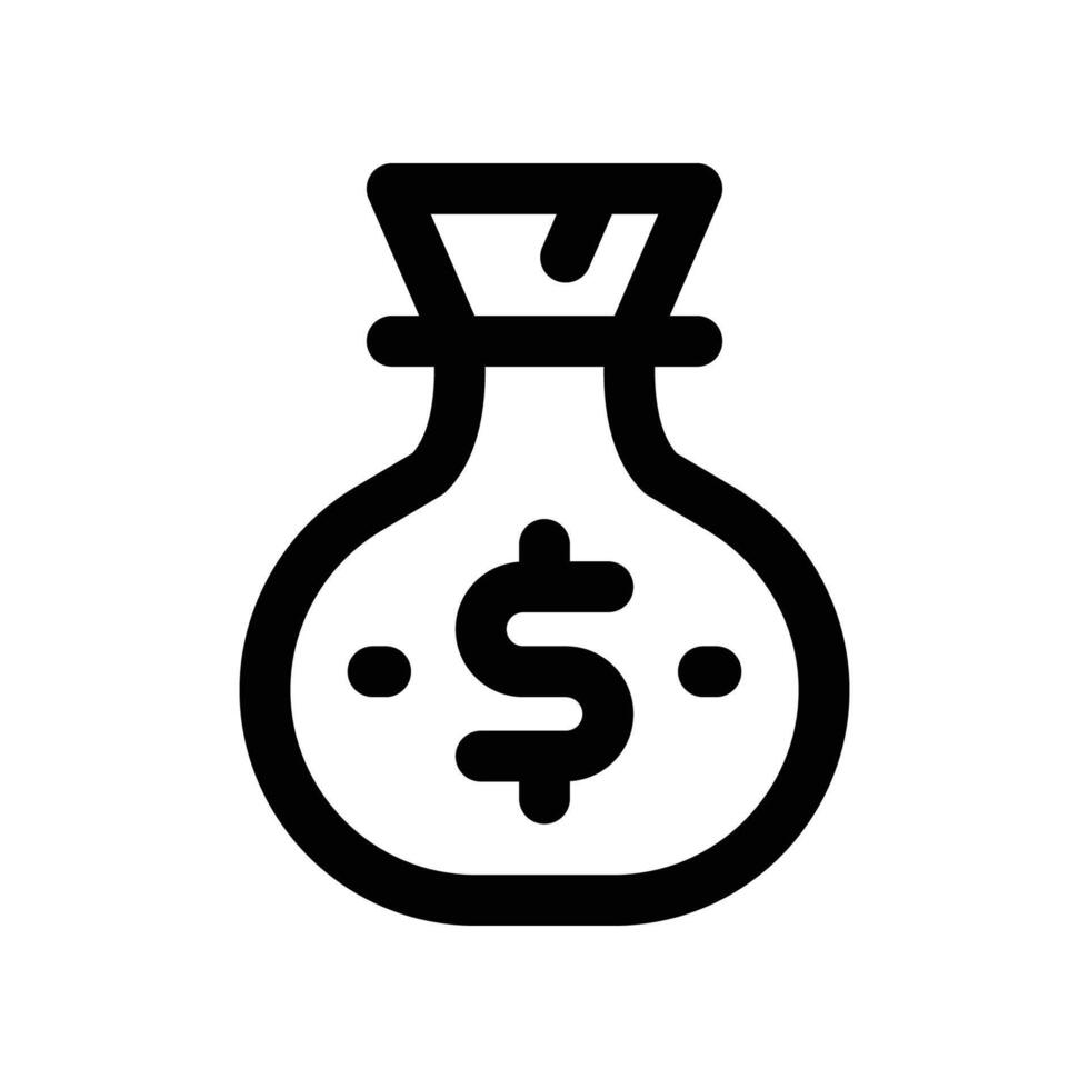 money bag icon. vector line icon for your website, mobile, presentation, and logo design.