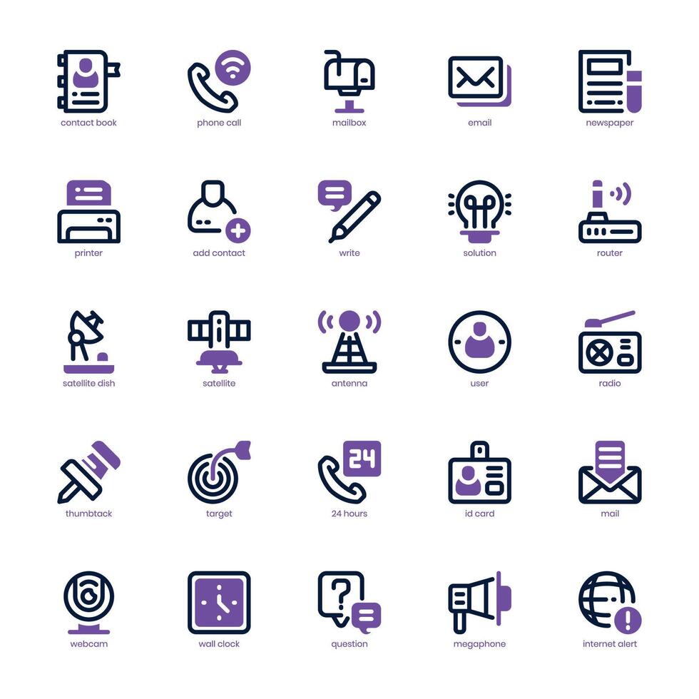 Content Communication icon pack for your website, mobile, presentation, and logo design. Content Communication icon dual tone design. Vector graphics illustration and editable stroke.