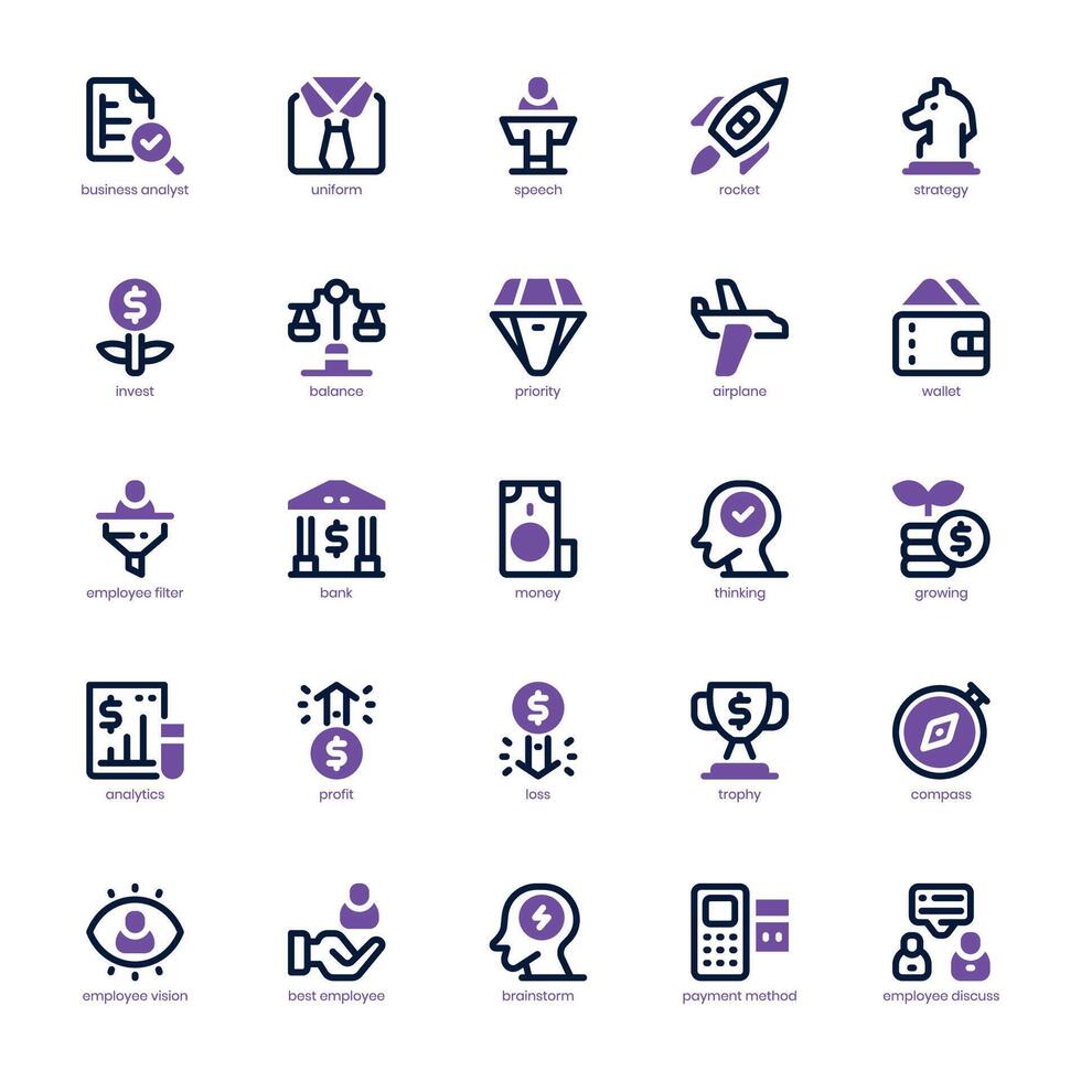 Business Analyst  icon pack for your website, mobile, presentation, and logo design. Business Analyst  icon dual tone design. Vector graphics illustration and editable stroke.