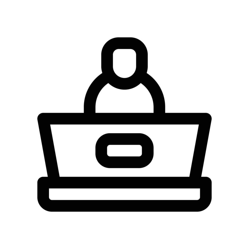 content creator icon. vector line icon for your website, mobile, presentation, and logo design.