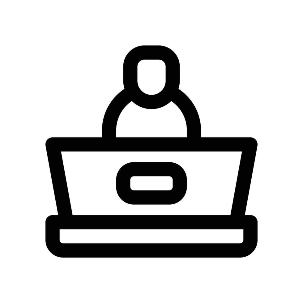 content creator icon. vector line icon for your website, mobile, presentation, and logo design.