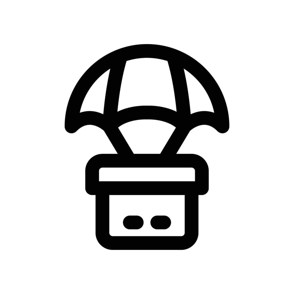 parachute delivery icon. vector line icon for your website, mobile, presentation, and logo design.