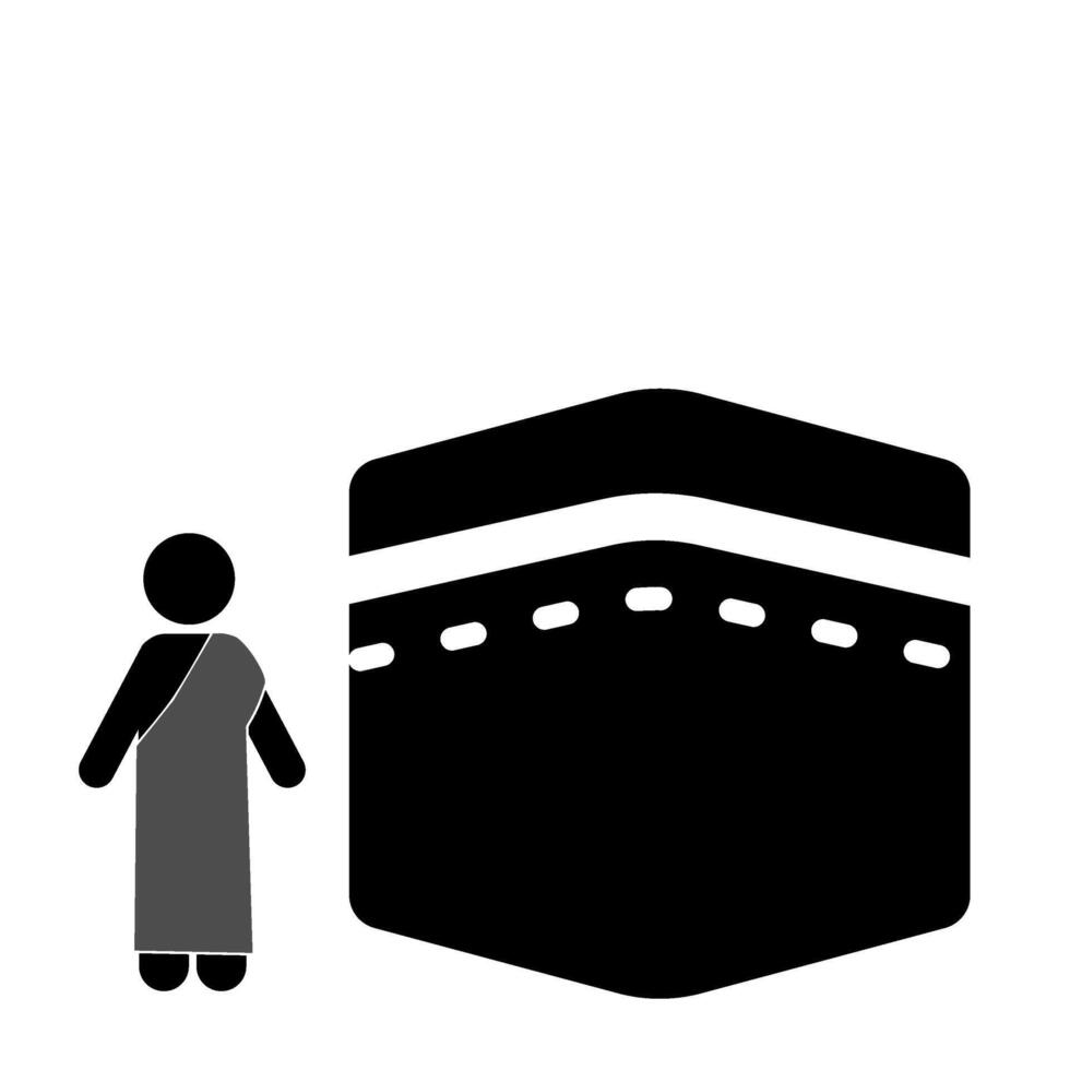 vector ilustración de musulmanes ejecutando el hajj