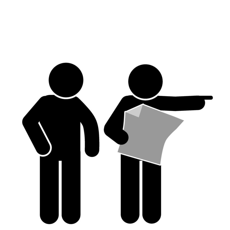STICK FIGURE VECTOR ILLUSTRATION ASKING THE ROAD