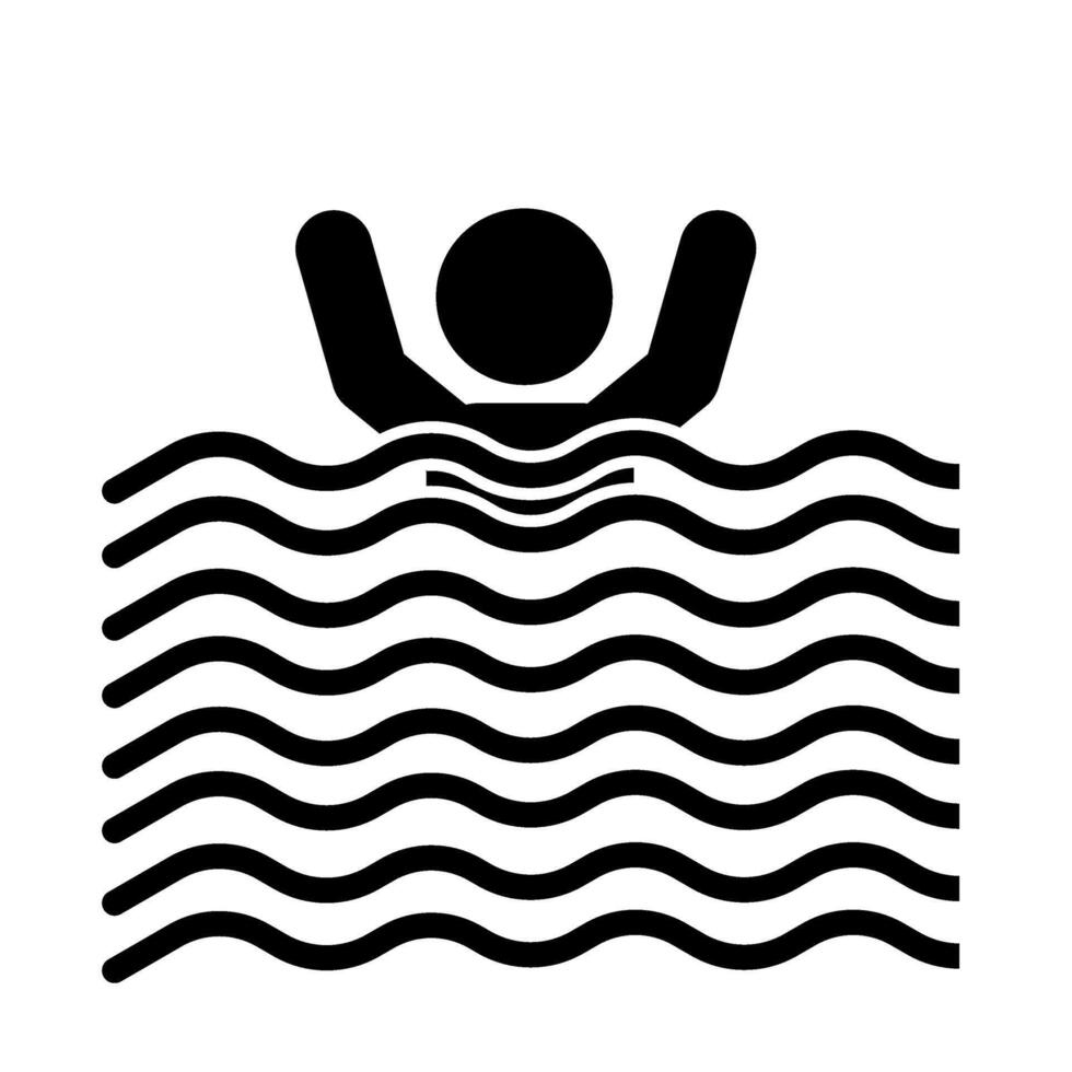 deep water warning sign, deep swimming pool warning sign vector