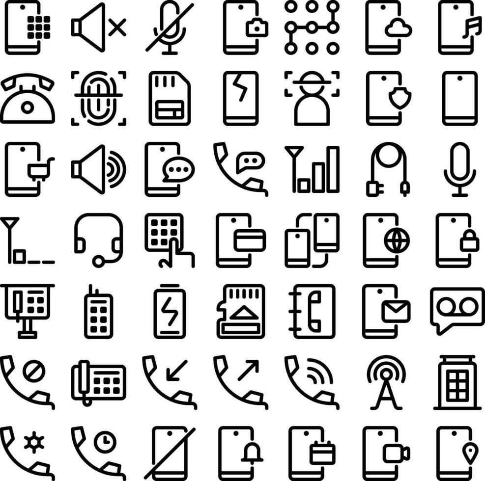 Vector of Phone Icon Set. Perfect for user interface, new application