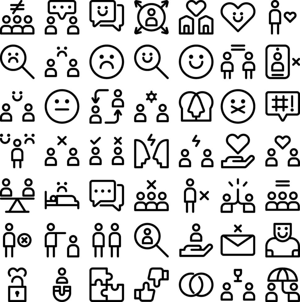 Vector of Social Relationship Icon Set. Perfect for user interface, new application