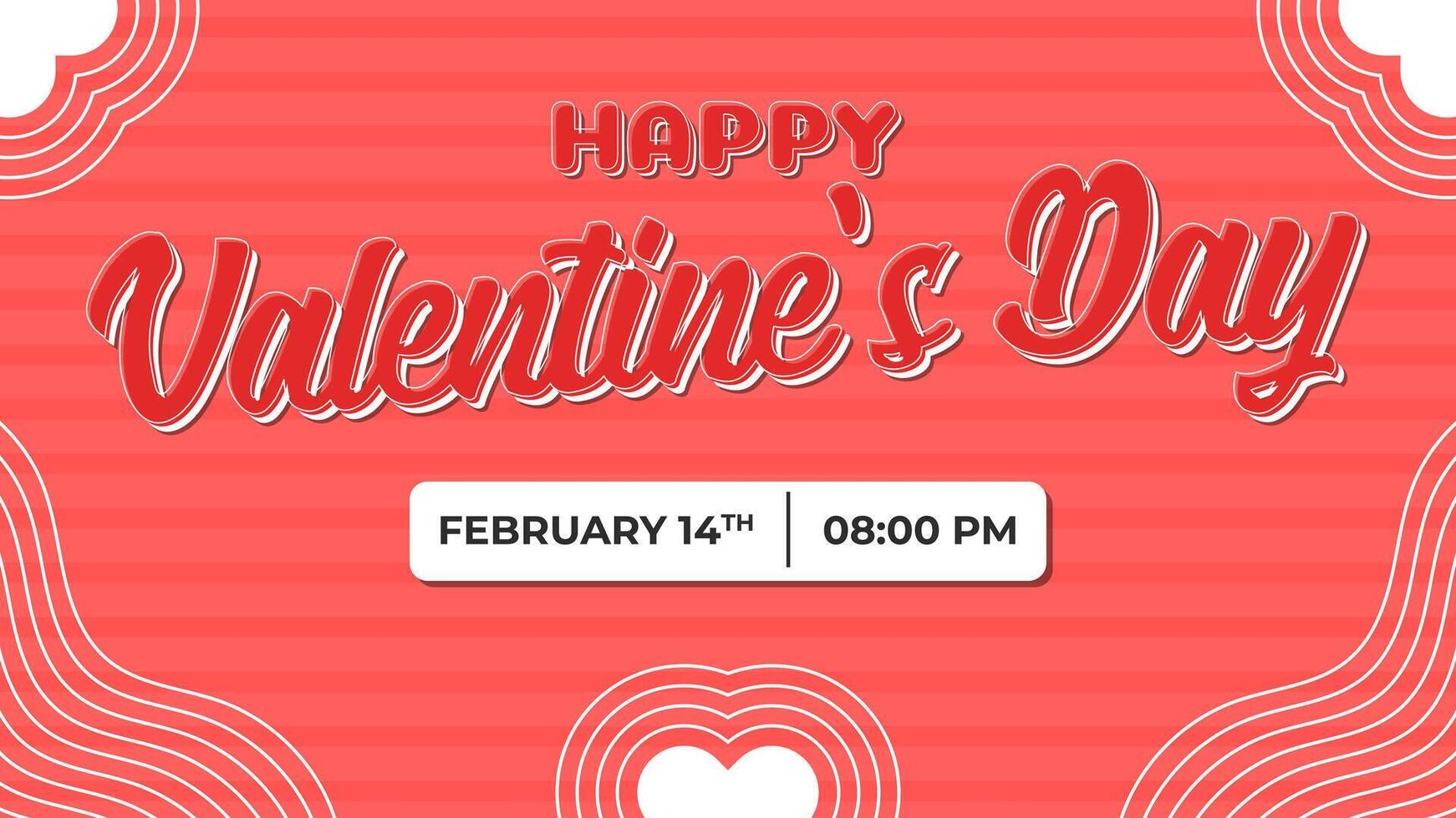 Vector Illustration of Valentine's Day Template. Valentine Poster Card Romantic Romance Love