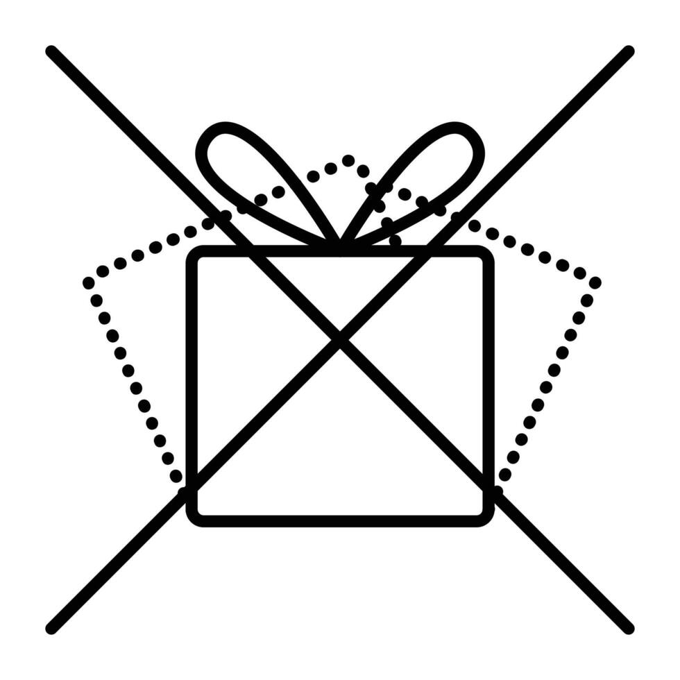 Do not shake goods, fragile postal package, prohibition sign, black line vector icon