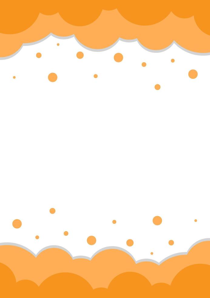 flat simple cloud shape vertical template background with copy space. orange bubble vector background