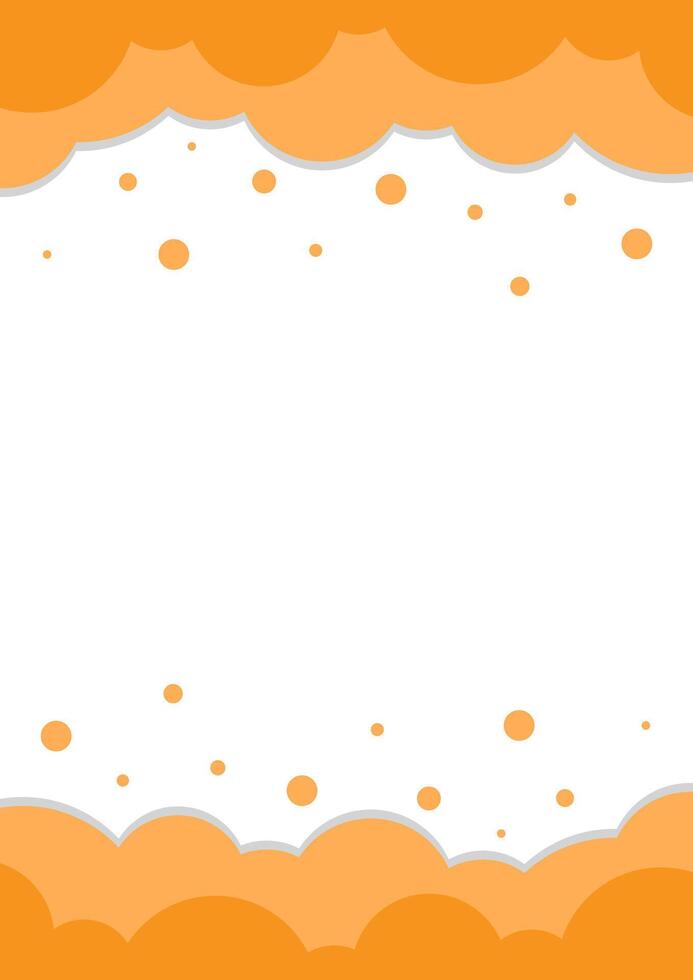 flat simple cloud shape vertical template background with copy space. orange bubble vector background