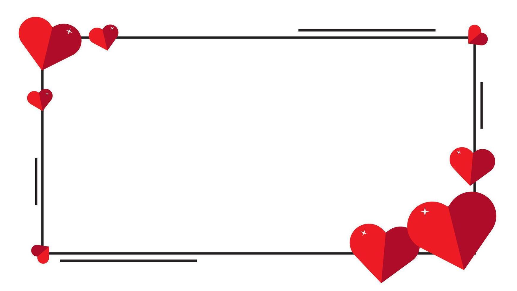 valentine template horizontal background with heart shape and copy space for your text vector