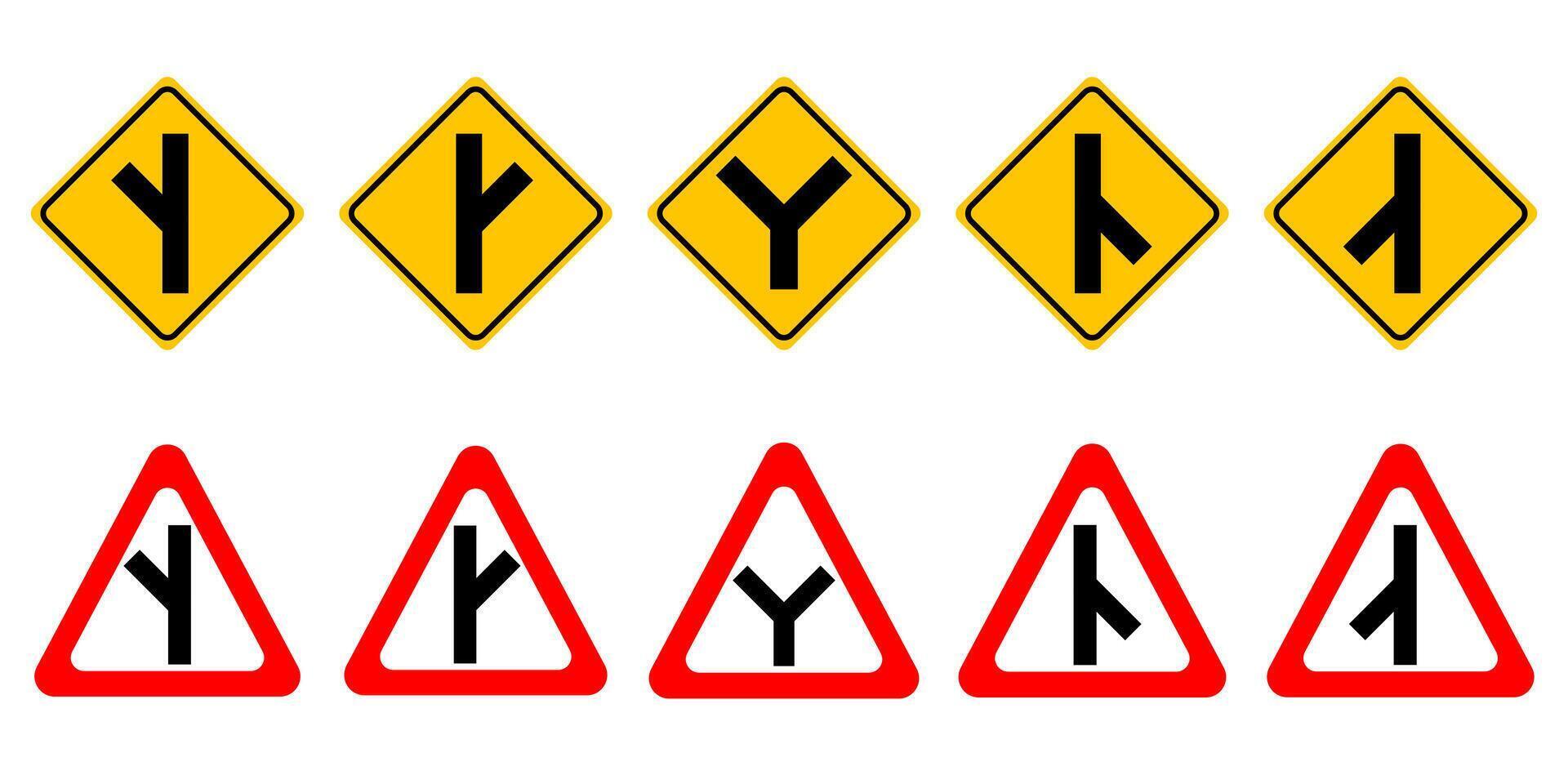 Y intersection sign. Vector design.