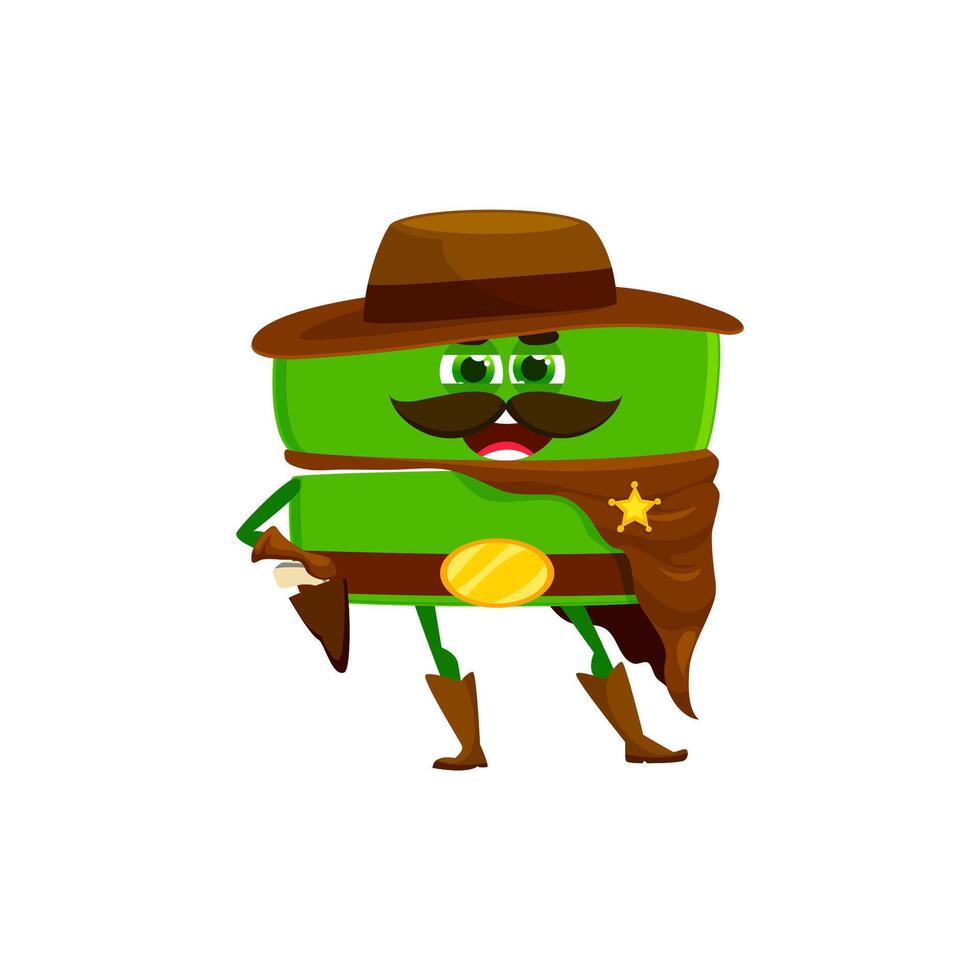 Cartoon cowboy, sheriff, equation math symbol vector