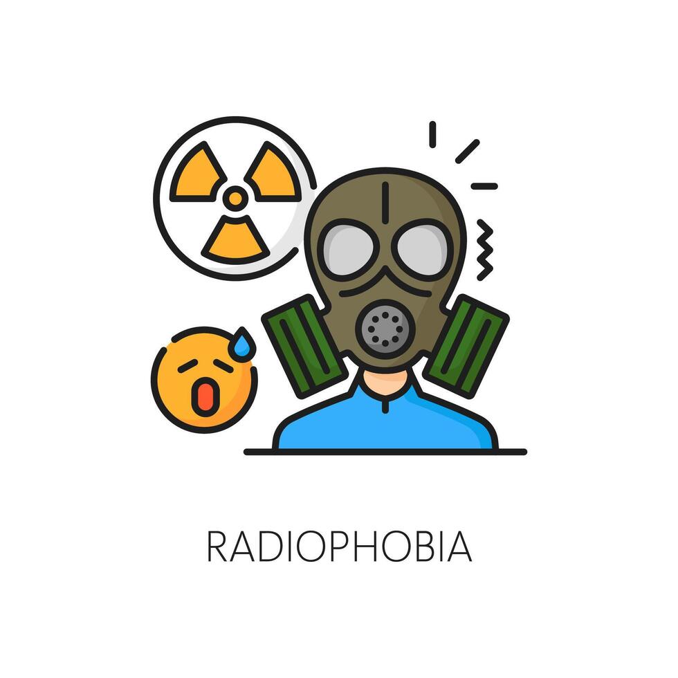 radiofobia fobia, mental problema línea icono vector