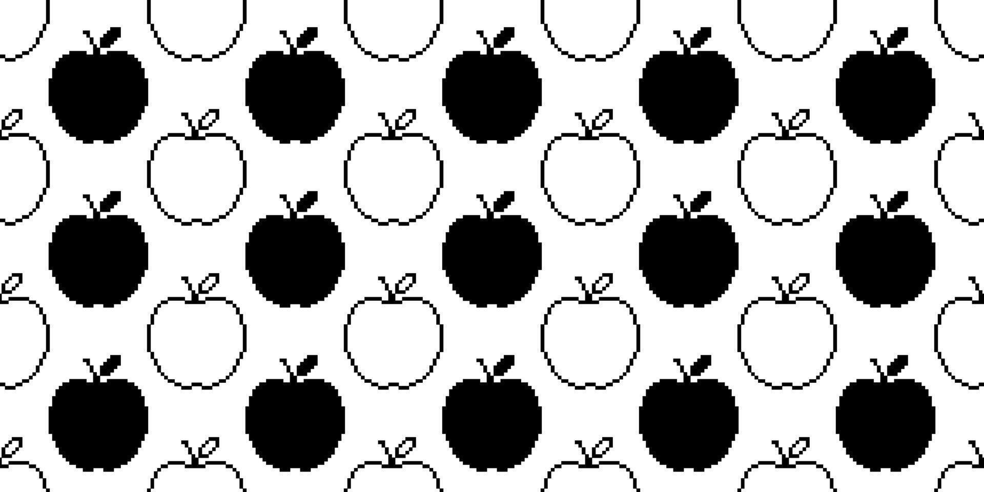 píxel Arte manzana sin costura modelo vector