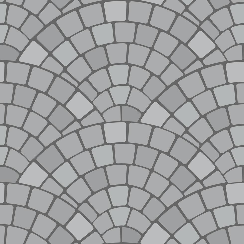 European or cobble fan pavement tile pattern vector