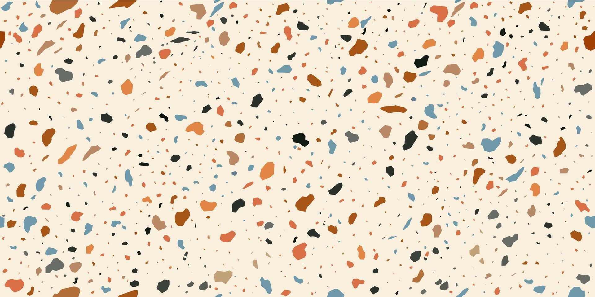 Terrazo mosaic tile pattern, terazzo marble floor vector