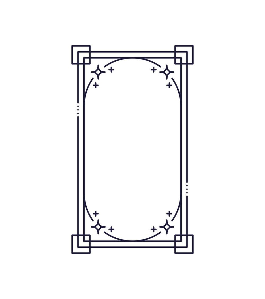 Minimal line frame with star twinkles and sparkles vector