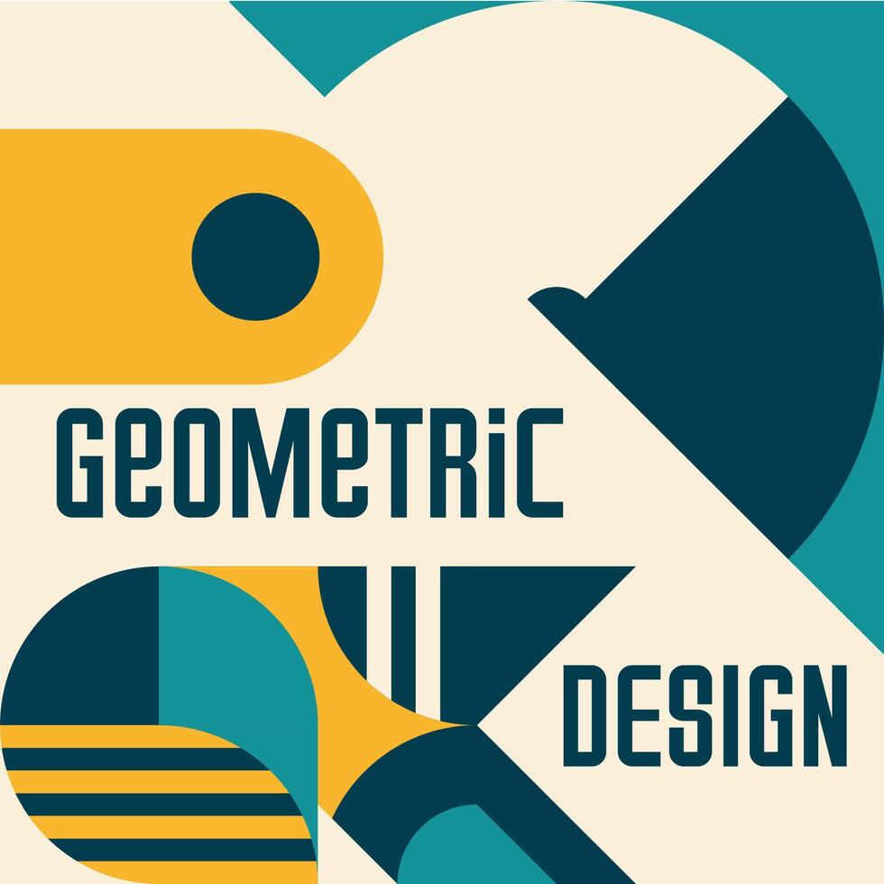 Modern abstract poster, Bauhaus geometric pattern vector