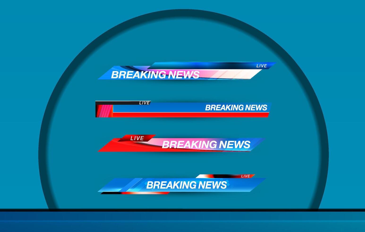 TV News Bars Set Vector. Streaming Video News breaking news background  Headline news title, sport game in Television, Video and Media Channel vector