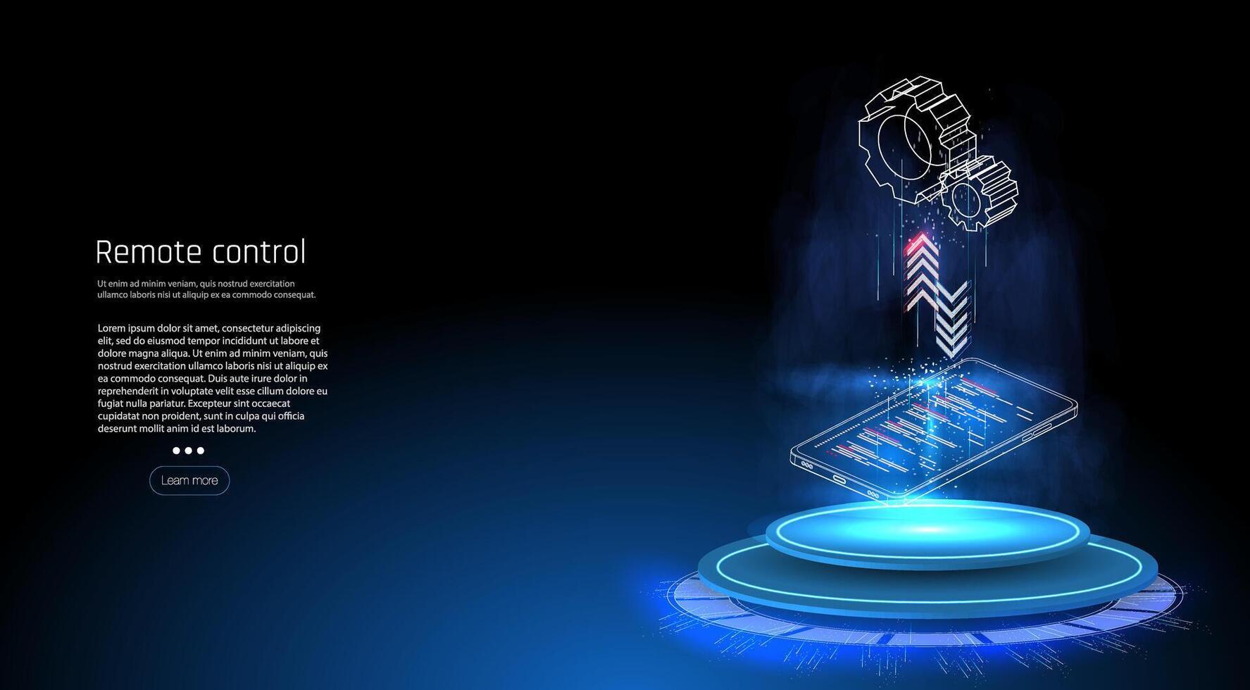 Central Computer Processors CPU concept. Motherboard digital chip. processor with lights on the blue background. Quantum computer, large data processing, vector