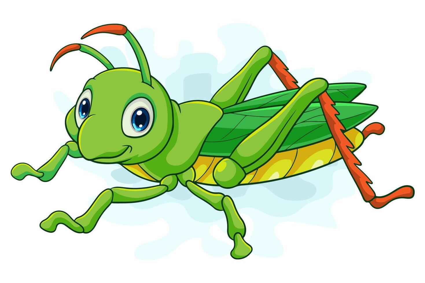 Cartoon grasshopper isolated on white background vector