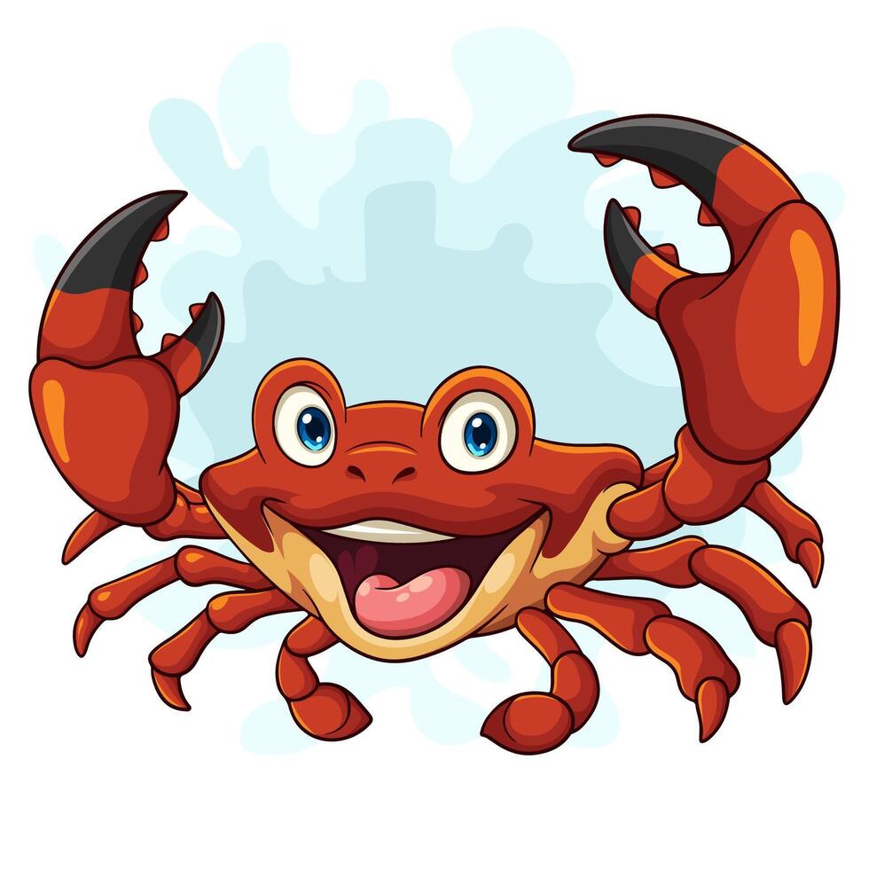 Cartoon red crab isolated on white background vector