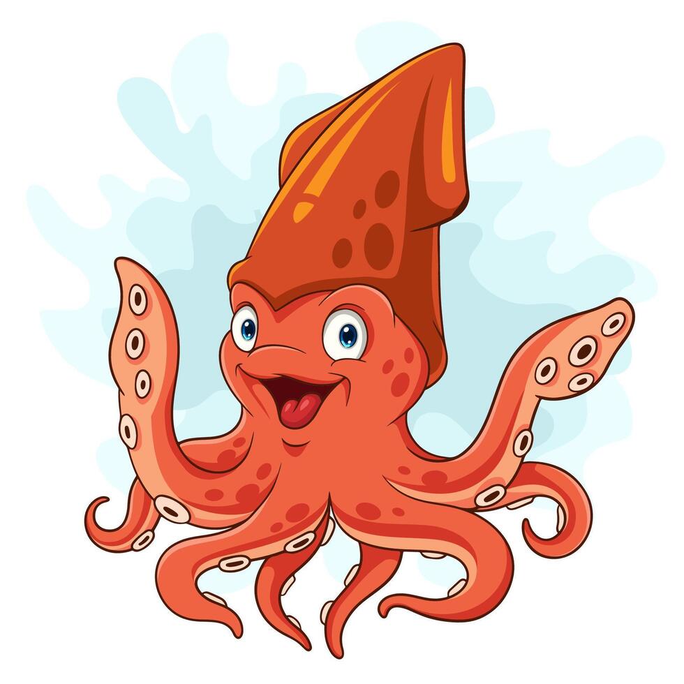 Cartoon squid isolated on white background vector