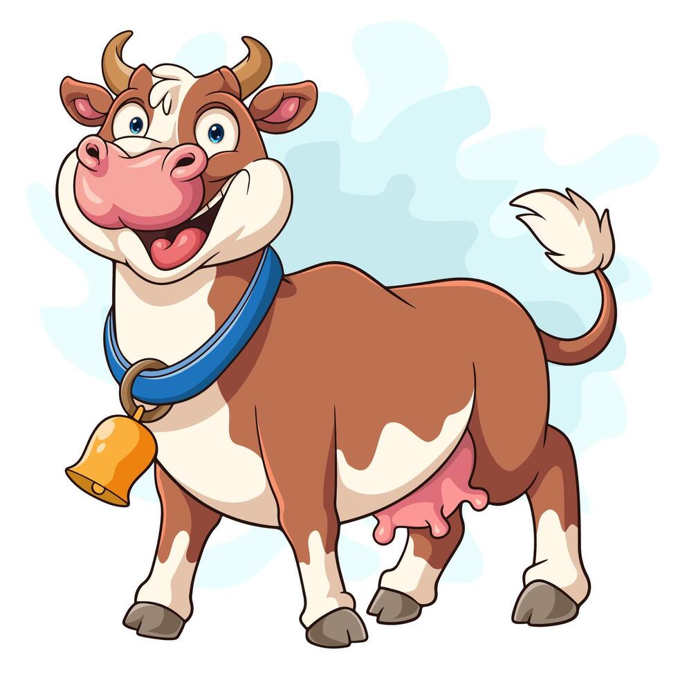 Cartoon cow isolated on white background vector
