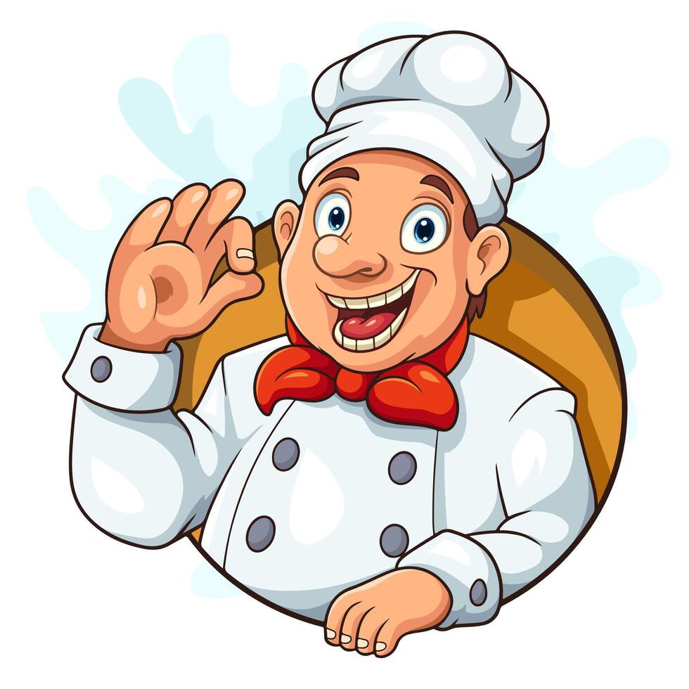 Cartoon chef man isolated on white background vector